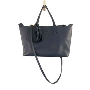 Tory Burch Thea Navy Leather Tote Satchel Purse Women’s Luxury Bag